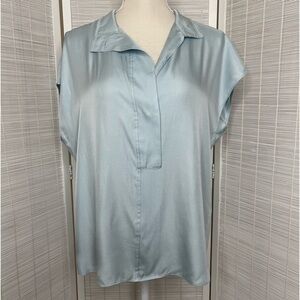 Vince Silk Blend Blouse Soft Blue Size M New with Tags